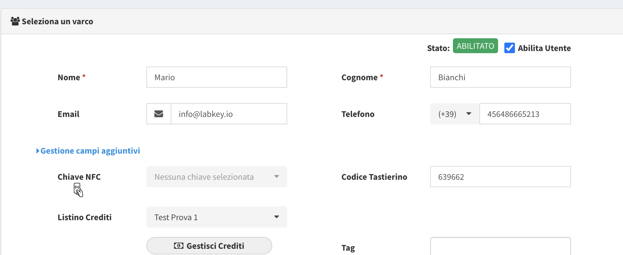Crediti utente matita