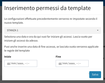 Configurazione Template